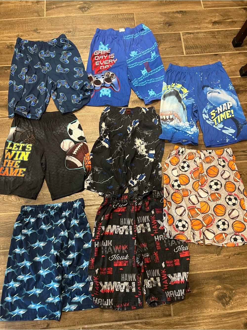 Kids Blue Sports & Shark Print Pajama Short Set - Multi-Pack